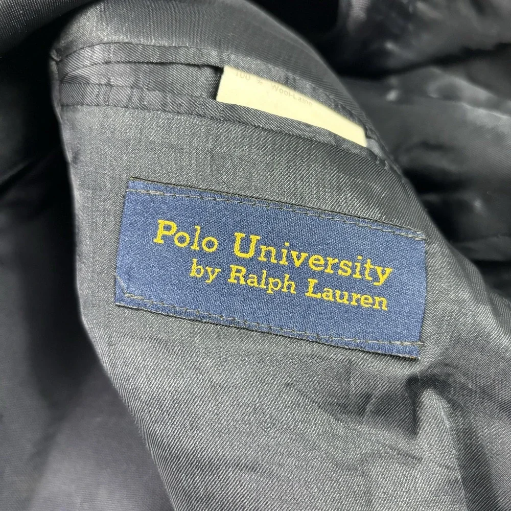 Vintage POLO University‎ Club Gold Button Blazer Mens 44R Navy Ralph Lauren USA